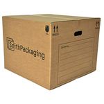 SmithPackaging 5 Extra Large Strong Double Wall Cardboard Packing Moving House Boxes 52cm x 52cm x 40cm with Carry Handles and Room List