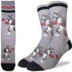 Good Luck Sock Men's Boxing Boxer Dog Socks, Adult