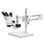 AmScope SM-4TP Professional Trinocular Stereo Zoom Microscope with Simultaneous Focus Control, WH10x Eyepieces, 7X-45X Magnification, 0.7X-4.5X Zoom Objective, Ambient Lighting, Double-Arm Boom Stand