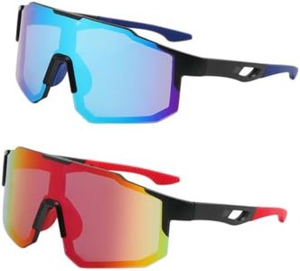 Haoruifu Polarizzati 2 pezzi Occhiali Da Ciclismo, Occhiali da Sole Sportivi Polarizzati, Sport Occhiali Da Sole Donne Uomini, per Sport Uomo Donna Guida Pesca Golf Baseball Cors