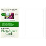 Strathmore Photo Mount Cards, White with Classic Border, 5x6.875 inches, 100 Pack, Envelopes Included - Blank Greeting Cards for Weddings, Events, Birthdays