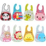 Lictin Baby Bib Set of 8 Waterproof Unisex Baby Bib EVA Baby Bandana Drool Baby Bib Apron Baby Drool Bibs for Infant Toddler 6-24 Months