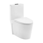 Swiss Madison St. Tropez One Piece Elongated Toilet Dual Tornado Flush, Black Hardware