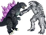 TwCare Set of 2 Godzilla Mecha MechaGodzilla King of The Monsters Toys, 2021 Movable Joints Action Figures Movie Series Soft Vinyl, Carry Bag