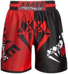 dPois Youth Boys Muay Thai Shorts for Kids Teen Boxing Fight Shorts Kickboxing Trunks MMA Grappling Bottoms Type C 13-14 Years