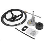 VEVOR Outboard Steering System Kit, 14' Boat Steering Cable, Standard 3/4" Tapered Shaft, 13.5" Steering Wheel, Alloy Marine Steering System, for Yachts, for Yachts, Fishing Boats, And Others