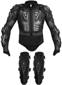 Adult Motorcycle Protective Jacket and Knee Pads, Motorcycle Accessories, Back Spine Chest Protector, Full Body Chest Armor for Motocross Dirt Bike Gear(L)