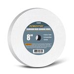 POWERTEC 15505 White Aluminum Oxide Grinding Wheel, 8-Inch by 1-Inch, 5/8-Inch Arbor, 120 Grit