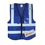 Salzmann 3M Mesh Multi-Pocket Working Vest - Reflective Vest - Made with 3M Reflective Material, Blue, XX-Large-3X-Large