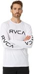 RVCA Men's Big Long Sleeve Crew Neck T-Shirt, White/Black, XX-Large