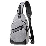 Sling Bag for Men Women,Vaschy Water Resistant One Strap Over the Shoulder Cross Body Backpack Chest Bag for Hiking/Travel/Outdoor Gray