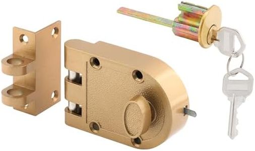 Prime-Line Products U 9970 Jimmy-Resistant Deadlock, Diecast, Brass Color, Angle Strike, Single Cylinder