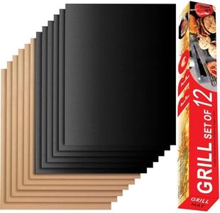 Renook Set of 12 Grill Mats for Outdoor Gas Grill, 15.75 x 13 Inch