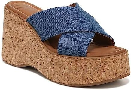 Zodiac Womens Nessa Criss Cross Front Platform Sandals Blue 7.5 Medium (B,M)