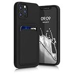 kwmobile Case Compatible with Apple iPhone 12 / iPhone 12 Pro Case - TPU Phone Cover with Credit Card Holder - Black