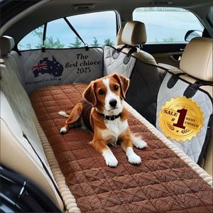 Backseat Pet Bed Mat, Plaid Dog Bed for Car Back Seat, Furry Cat Covers for Loveseats, Non-Slip Travel Dog Bed, Custom Fit for Backseat Extenders and Seat Covers (63x135 cm)