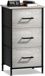 Sorbus Nightstand Dresser with 3 Faux Wood Drawers - Bedside Table Chest with Storage, Steel Frame, Wood Top, Easy Pull Fabric Bins for Bedroom, Living Room, Closet & Dorm Furniture Lamp Stand