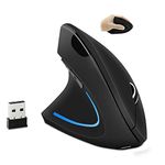 Wireless Mouse Vertical Ergonomic Left Handed Mouse, Rechargeable 2.4G Wireless Vertical Mice USB Optical Mouse, 1600 DPI, 6 Buttons Cordless Left-Handed Mice for Office PC Laptop Computer Desktop Mac