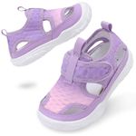 JOINFREE Boys Sports Sandals Quick-Dry Water Shoes for Toddlers Non-Slip Girls Sports Water Shoes for Summer Beach School PurplePink 10 Toddler