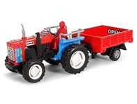 CENTY Toys Tractor Trolley Tractor With Detachable Trolley - Trolley Lid Opens - Pull Back Action Color May Vary, 3-12 years