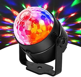 JYX Sound Activated Disco Light, USB DJ Light, Disco Ball, Strobe Lamp 7 Modes Stage Par Light for Home Room Dance Parties Birthday DJ Bar Karaoke Xmas Wedding Show Club Pub