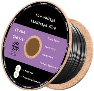 Cableague 12/2 Low Voltage Landscape Lighting Wire 500ft 12AWG*2 Conductor Waterproof Pure Copper Outdoor Direct Burial 500 feet Black