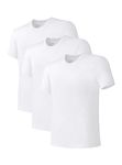 DAVID ARCHY Men's Undershirts 3 Pack Soft Comfy Bamboo Rayon Undershirts Breathable Tees Crewneck Underwear Shirts