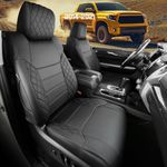 Super Cover for Toyota Tundra Seat Covers 2014-2021 (CrewMax only), Full Covered Leather Seat Protectors Front&Rear for Tundra 2014 2015 2016 2017 2018 2019 2020 2021 Car Accessories, Black