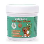 CuteBone Pet Eye Wipes 120 Count - Gentle and Soothing Eye Cleaning Wipes for Dogs and Cats, Removes Dirt, Tear Stains, and Debris, Prevents Eye Infections, Natural Ingredients, Safe and Easy to Use