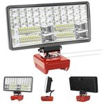 38W 6000LM Led Work Light Job Site Lighting Compatible with Milwaukee 18V Battery,M18 Work Light with Low Voltage Protection,Flood Lights Flashlight with USB for Car Repairing Camping/Hiking/Emergency