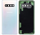 REOTEL Back Panel Back Door Body Panel Back Glass Housing Body for Samsung Galaxy S10 Plus/S10+ : Prism White (with Logo & Camera Glass Fitting)