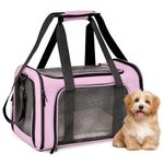 ORYEDA Cat Carrier Bag, Dog Travel Carriers, Soft-Sided Pet Carrier for Small Medium Large Cats and Small Dogs, Portable Carrier with 4 Open Doors and 3 Mesh Windows, Pink, Large