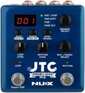 NUX NDL-5 JTC Drum & Loop PRO | Dual FX Guitar Foot Pedal, Dark Blue, Full Size