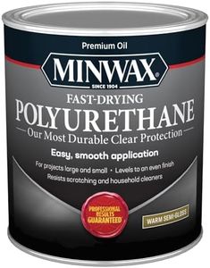 Minwax Fast Drying Polyurethane Protective Wood Finish, Clear Semi-Gloss, 1 Quart
