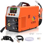 HITBOX 5 in 1 MIG Welder Gas 250A 230V LCD Digital MIG Welding Machine Flux Solid Wire MIG ARC Lift TIG Inverter Welders, Aluminum Weldable, 2 Years Warranty