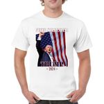 Never Surrender Trump 2024 T-shirt Bulletproof Unstoppable USA President MAGA Rally America First FJB Men's Tee, White, Small