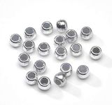 Pony Beads, Metallic Nickel/Silver, 6 x 9mm, 1000pc Pkg
