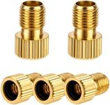 Giantree Brass Presta Valve Adapter, 5 Pack Presta Valve Adapter to Convert Presta to Schrader for Bikes and Inflate Tires with Standard Bicycle Pump or Air Compressor for Bikes Motocycle and Cars(5)