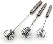 Stainless Steel Semi-Automatic Egg Whisk - 3PCS Hand Push Rotary Whisk Blender