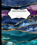 College Ruled Composition Notebook: Seamless Agate Waves Illustration Journal | 7.5 x 9.25 inches, 120 pages