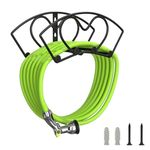 VyGrow Hose Holder Wall Mount, Heavy Duty Garden Hose Holder, Solid Metal Hose Hanger Holds Up to 150ft, Decorative Water Hose Holder for Outside Yard, Garden Hose Storage Hose Reel, Black