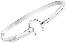 Sterling Silver Horseshoe Bangle Cuff Bracelet 7.5 Inches, 7.5 inches, Sterling Silver