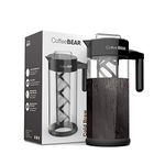 Coffee Panda Cold Brew Coffee Maker 1.3L / 44oz Heavy-Duty Glass Pitcher with Easy To Clean Reusable Mesh Filter and No-Slip Base - DIY Home Iced Coffee Brewer