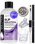 LOUINSTIC 4In1Poly Gel Slip Solution-4 oz Anti-Stick Solutions and Nail Brush Cleanser,Slip Solution for Poly Gel Nail Kit