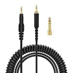 kwmobile Headphone Cable Compatible with AudioTechnica ATH-M50X / M40X / M60X / M70X - 100cm Cord with 3.5mm (1/8") Jack + 6.35mm (1/4") Jack Adapter