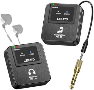LEKATO Wireless In-Ear Monitor MS-20, 2.4G IEM System Low Latency, with Beltpack Transmitter Auto-Pairing Receiver, OTG Support, One to More, in-Ear Monitoring for Live Performance Singer Band Starter
