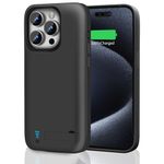 RUNSY Battery Case for iPhone 15 Pro, 5000mAh Rechargeable Extended Battery Charging/Charger Case, Add 100% Extra Juice (6.1 inch)