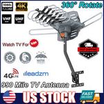 990 Mile Outdoor TV Antenna Motorized Amplified V/UHF HDTV 1080P 4K 360° NEW