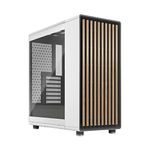 Fractal Design North Chalk White Tempered Glass Clear - Wood Oak front - Glass side panel - Two 140mm Aspect PWM fans included - Intuitive interior layout design - ATX Mid Tower PC Gaming Case