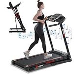 FYC Folding Treadmills for Home - 17" Wide Foldable Running Machine with Incline, 3.5HP 330LBS Weight Capacity Portable Electric Treadmill for Office and Small Apartment Easy Assembly, Space Saver